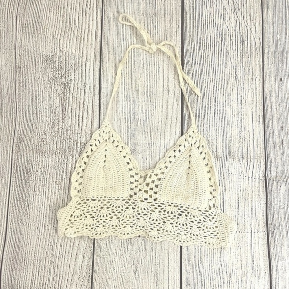 Cream Crochet Bralette No Size Excellent Condition